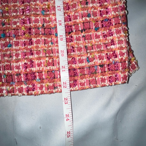 Vintage Harlan Tweed Pink Orange Plaid Blazer Suit Jacket Pink Buttons Size 8 - Picture 6 of 7